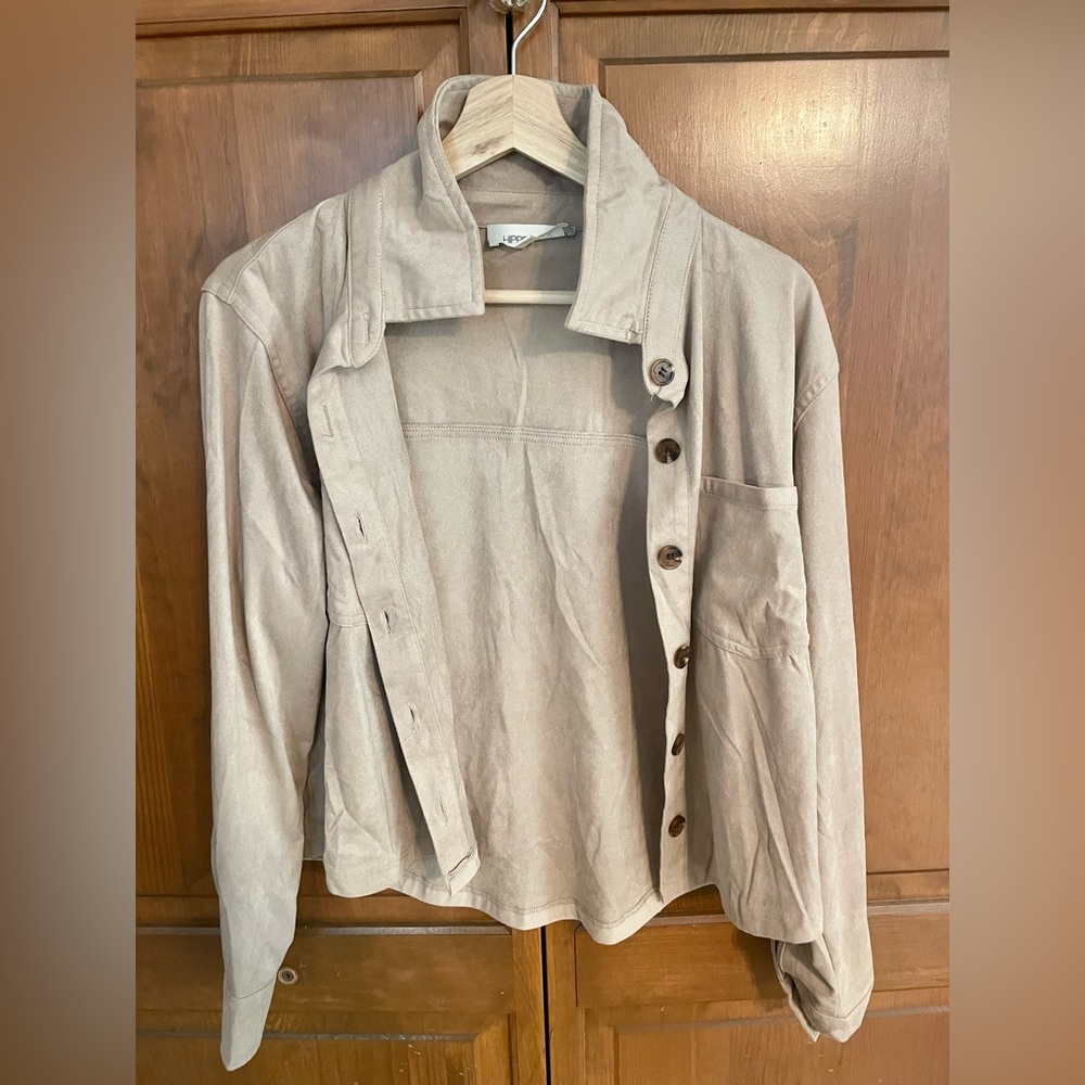 Suede light brown shacket